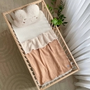 Paturica bebe din muselina si blanita Teddy bej (2)